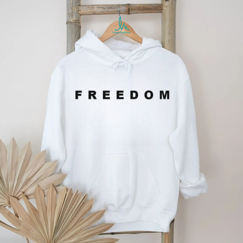 Minimalist Freedom Bold Text Typography T Shirt White