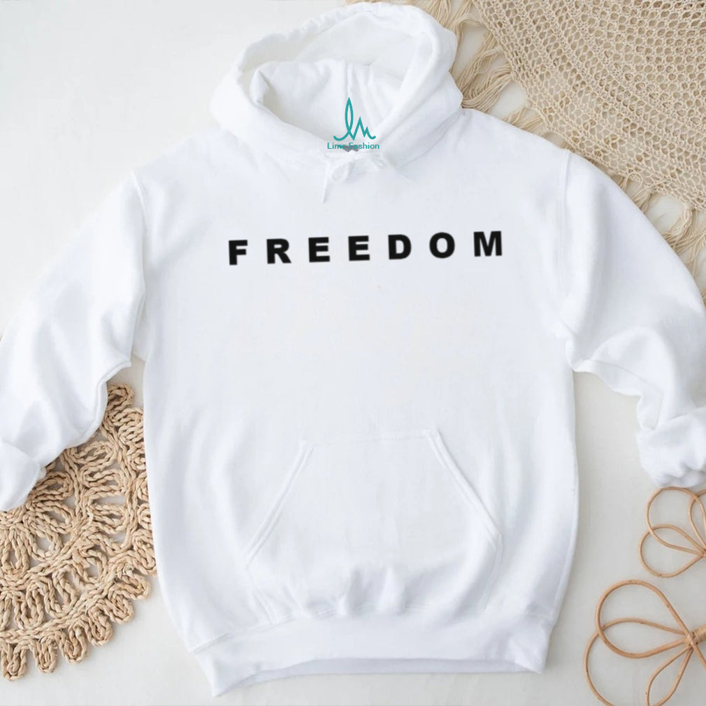 Minimalist Freedom Bold Text Typography T Shirt White
