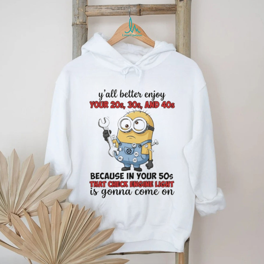 Minion Mechanic 50s Check Engine Light Funny Aging T Shirt