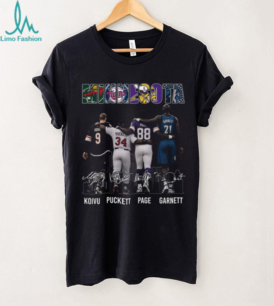 Minnesota Sports Legends Koivu Puckett Page Garnett Retro Icons Team Fan Vintage Shirt