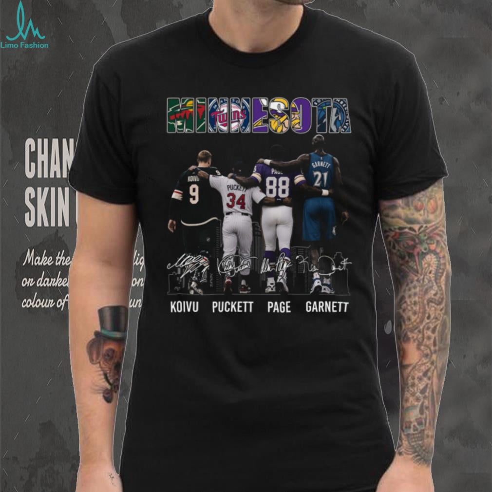 Minnesota Sports Legends Koivu Puckett Page Garnett Retro Icons Team Fan Vintage Shirt
