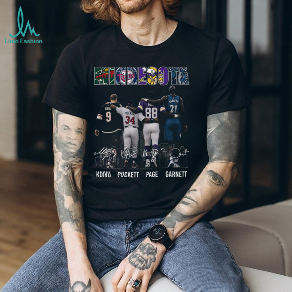 Minnesota Sports Legends Koivu Puckett Page Garnett Retro Icons Team Fan Vintage Shirt