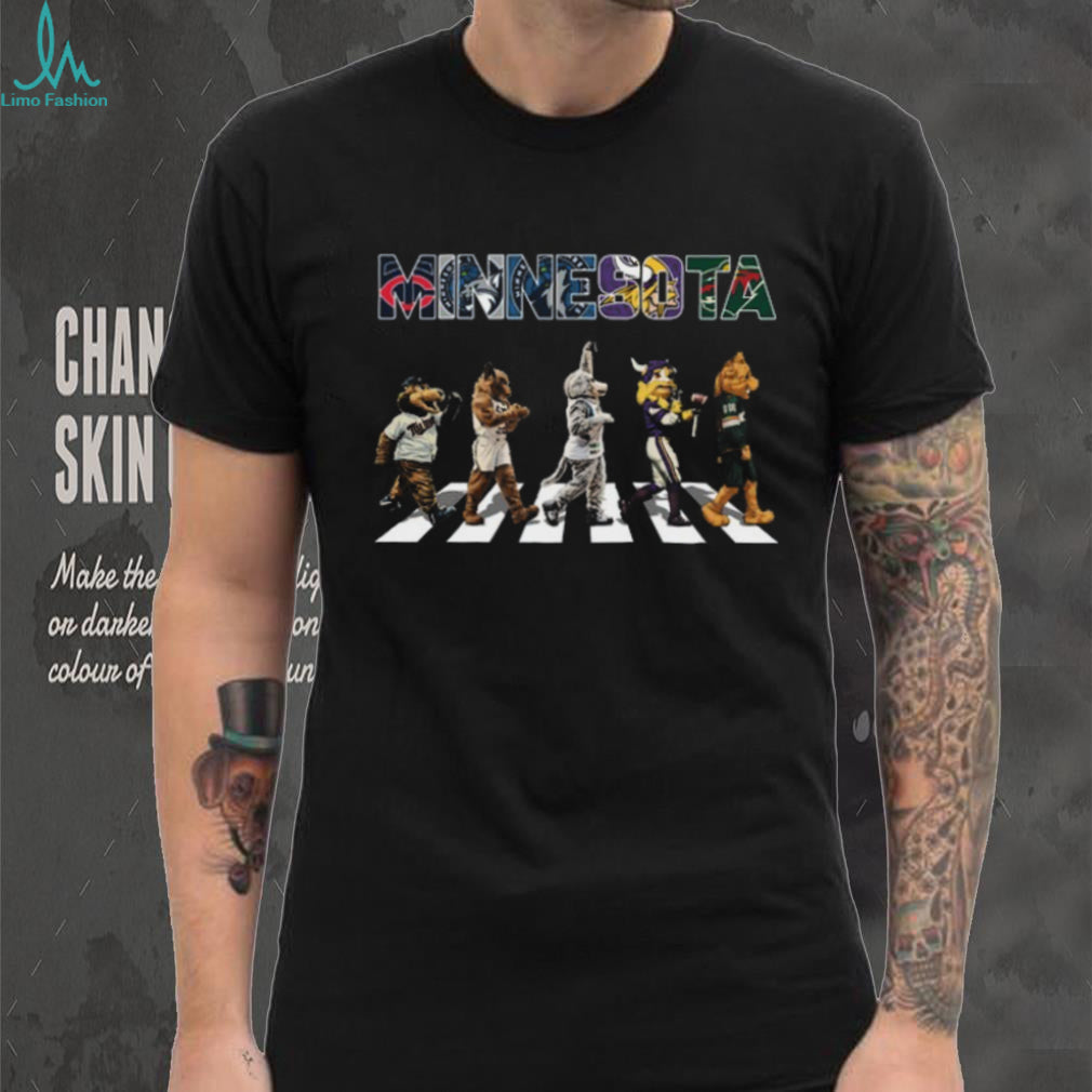 Minnesota Sports Mascots Abbey Road Style Crossing T Shirt