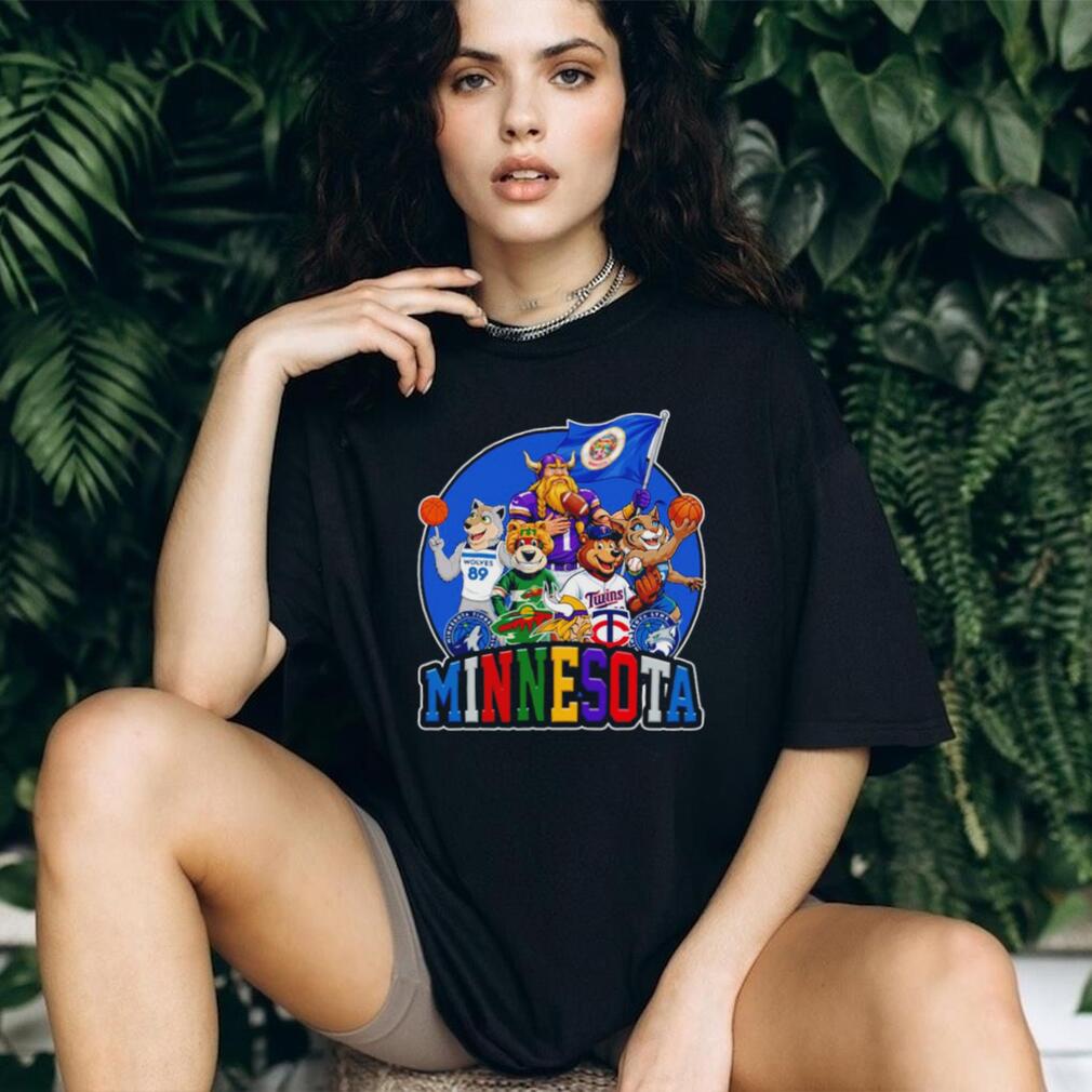 Minnesota Sports Teams Mascots United Fans Logo Collage T Shirt