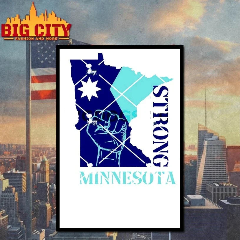 Minnesota Strong State Map and hand strong t-shirt