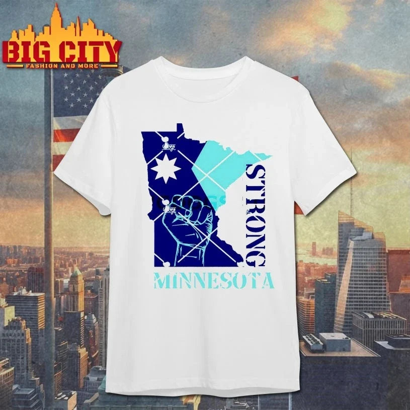 Minnesota Strong State Map and hand strong t-shirt