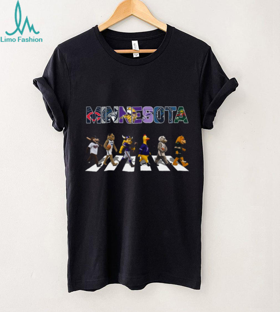 Minnesota Teams Mascots Road Crossing Fan Art T Shirt