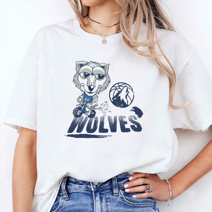 Minnesota Timberwolves Mascot Riding Motorbike T Shirt