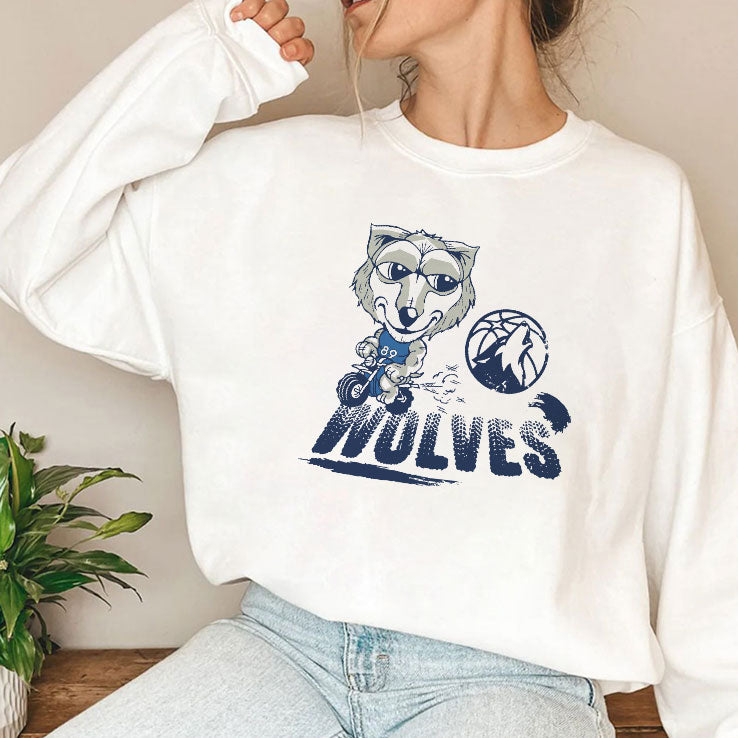 Minnesota Timberwolves Mascot Riding Motorbike T Shirt