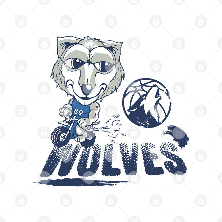 Minnesota Timberwolves Mascot Riding Motorbike T Shirt