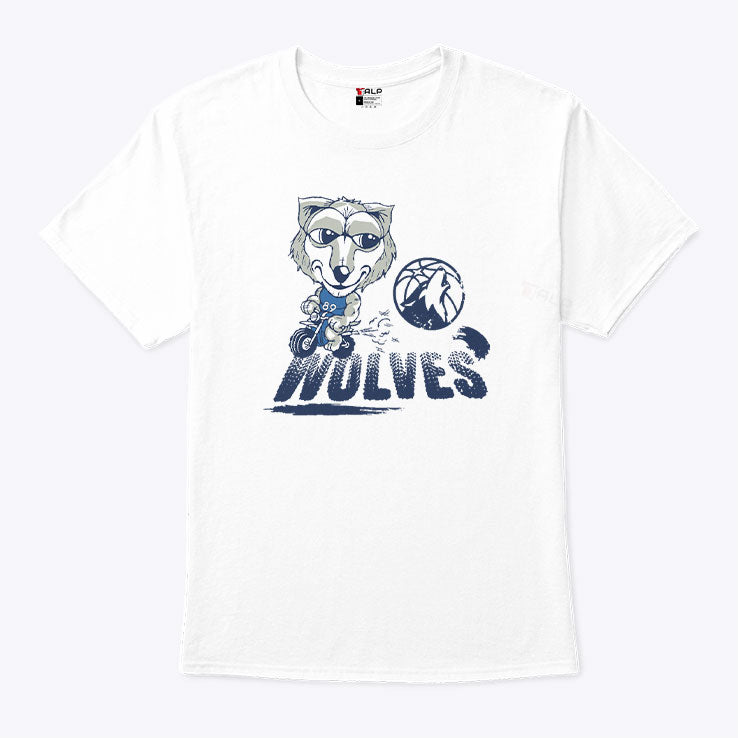 Minnesota Timberwolves Mascot Riding Motorbike T Shirt