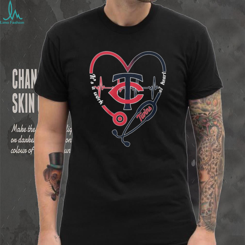 Minnesota Twins Baseball Nurse T Shirt It’s A Work Of Heart Stethoscope T Shirt