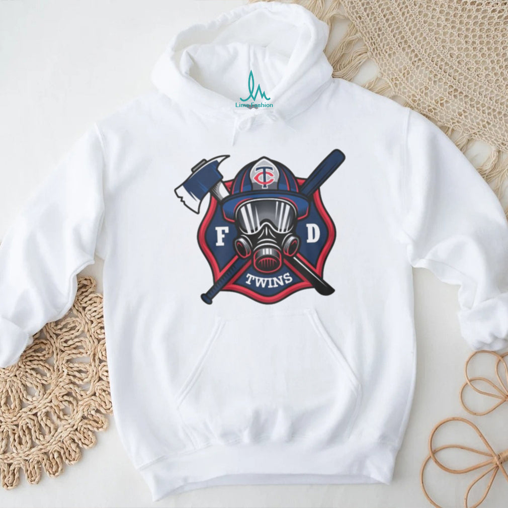 Minnesota Twins Firefighter FD First Responder Baseball Fans Vintage Men Women White T Shirt