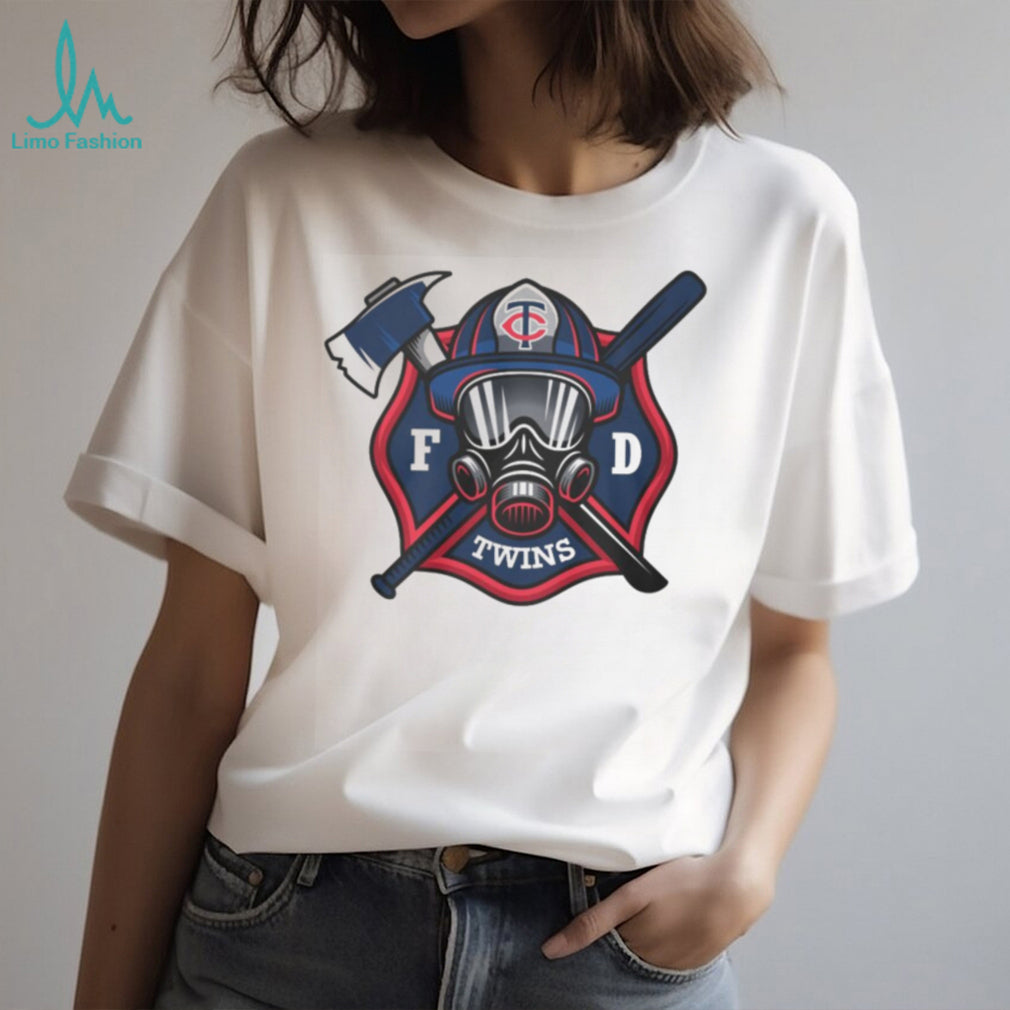 Minnesota Twins Firefighter FD First Responder Baseball Fans Vintage Men Women White T Shirt