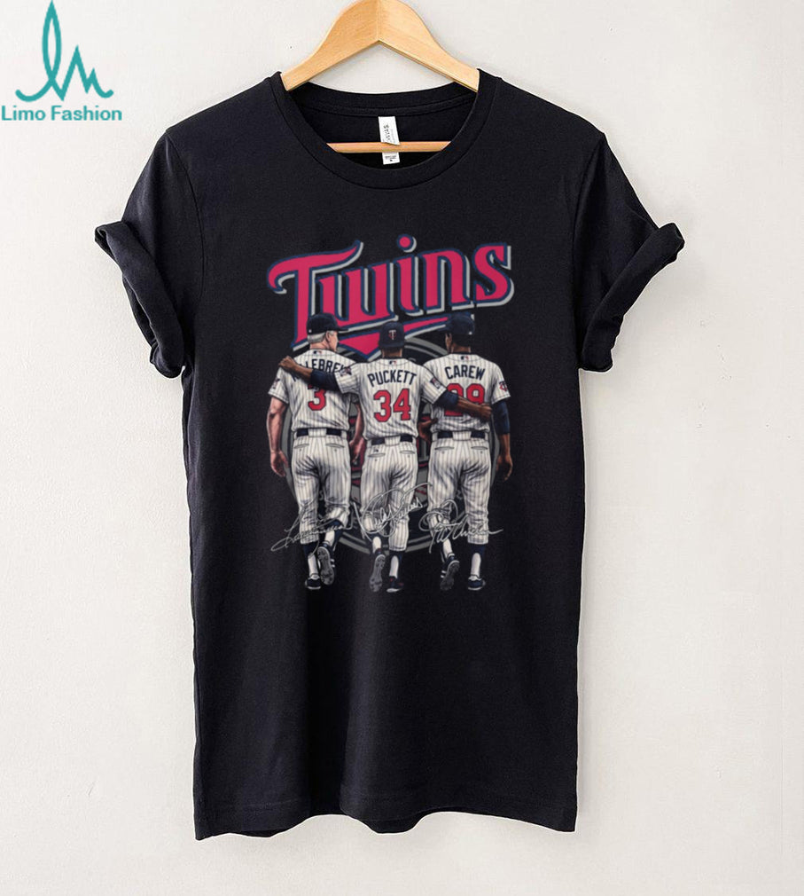 Minnesota Twins Legends Puckett Carew Hrbek Signature T Shirt