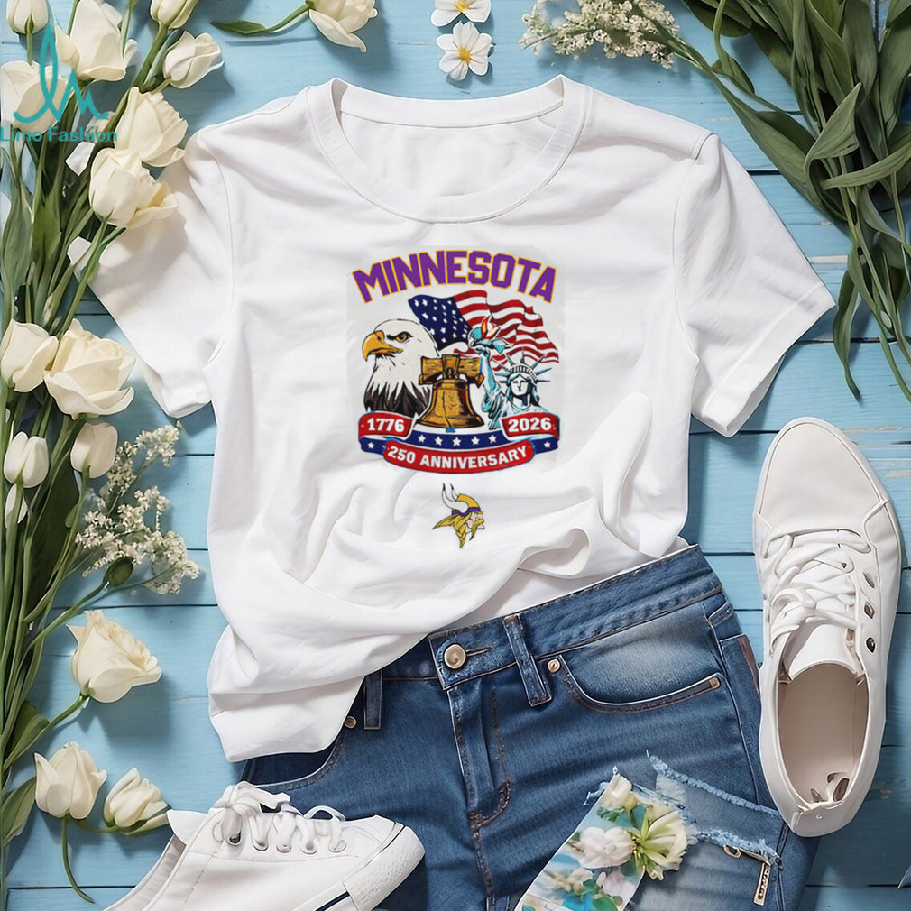 Minnesota Vikings 250th Anniversary Liberty Eagle Jersey T Shirt Personalized