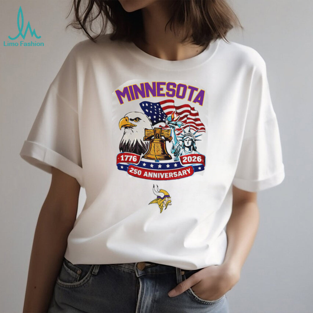 Minnesota Vikings 250th Anniversary Liberty Eagle Jersey T Shirt Personalized