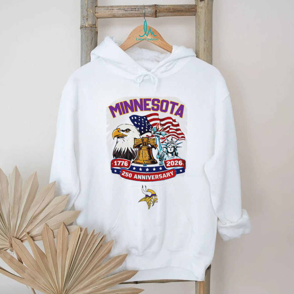 Minnesota Vikings 250th Anniversary Liberty Eagle Jersey T Shirt Personalized