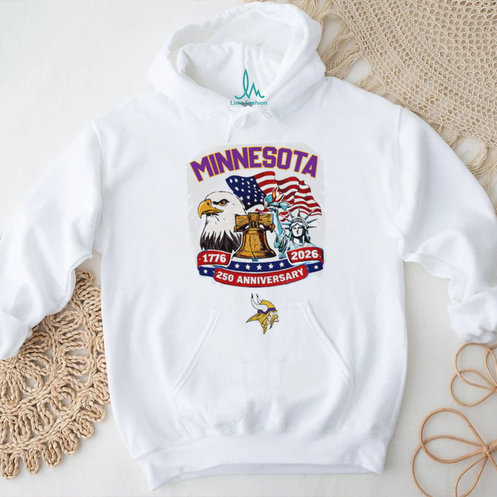 Minnesota Vikings 250th Anniversary Liberty Eagle Jersey T Shirt Personalized