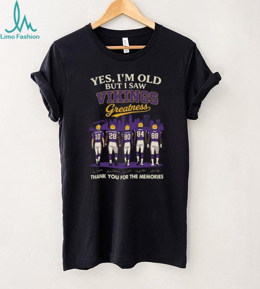 Minnesota Vikings Greatness Tarkenton Peterson Carter Moss Page Vintage Men Fans T Shirt