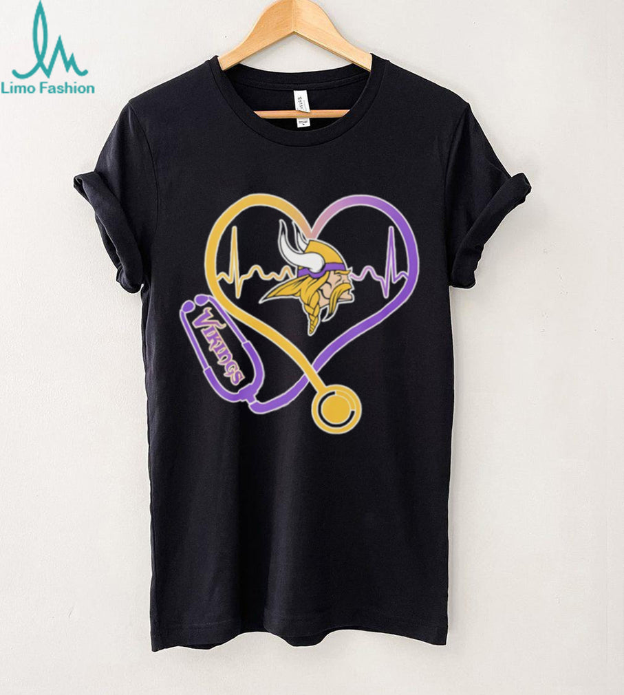 Minnesota Vikings Heart Stethoscope Nurse Health Hero T Shirt