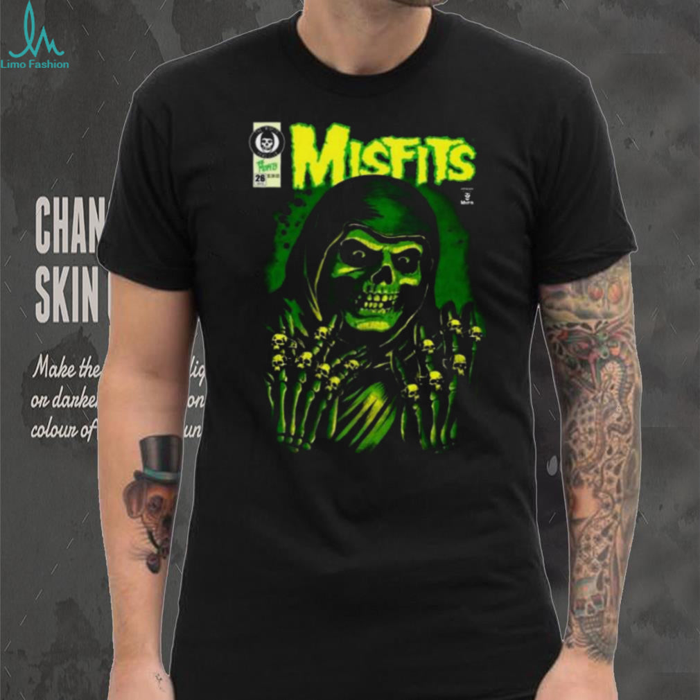 Misfits Horror Comic Green Skull Retro Punk Rock T Shirt