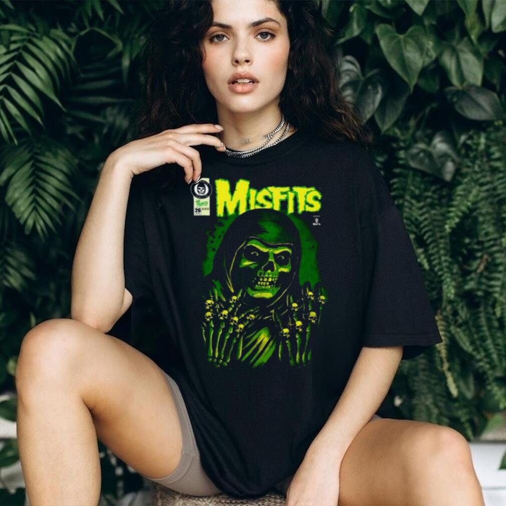 Misfits Horror Comic Green Skull Retro Punk Rock T Shirt