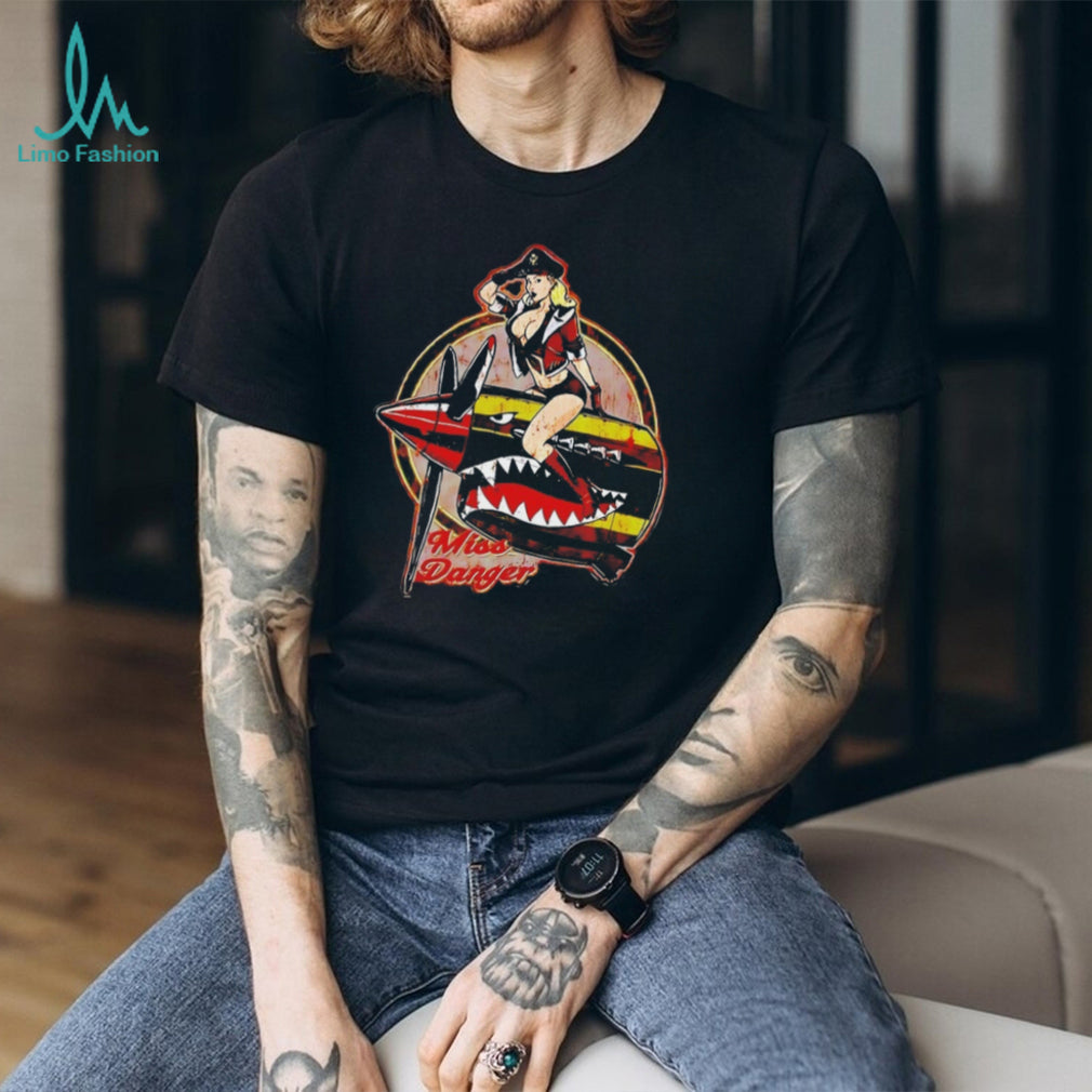 Miss Danger Military Aviation Pinup Girl Nose Art T Shirt