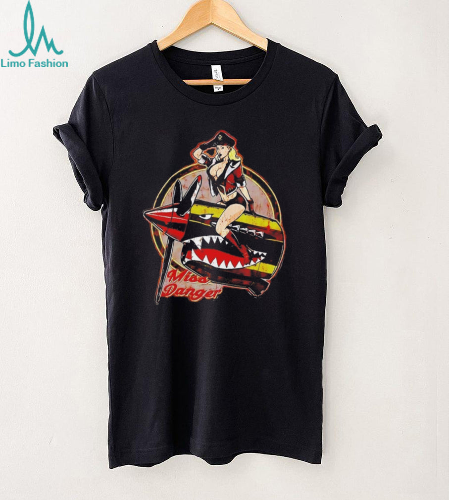 Miss Danger Military Aviation Pinup Girl Nose Art T Shirt