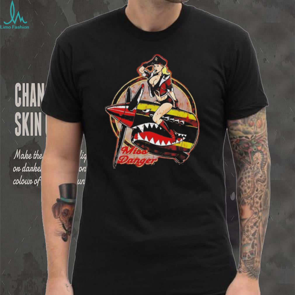 Miss Danger Military Aviation Pinup Girl Nose Art T Shirt