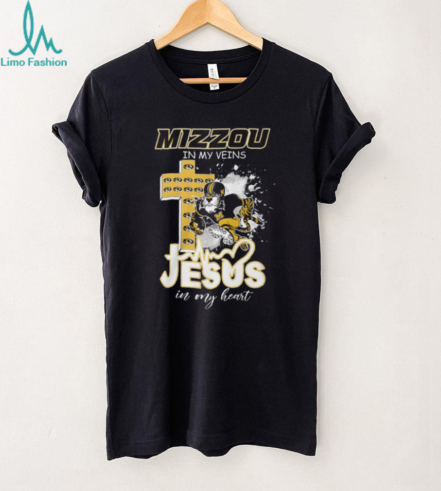 Mizzou Tigers Missouri Fan T Shirt Mizzou In My Veins Jesus In My Heart