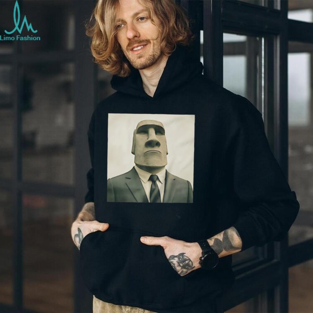 Moai Statue in a Suit Meme Easter Island T Shirt