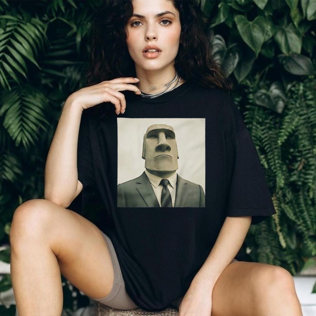 Moai Statue in a Suit Meme Easter Island T Shirt