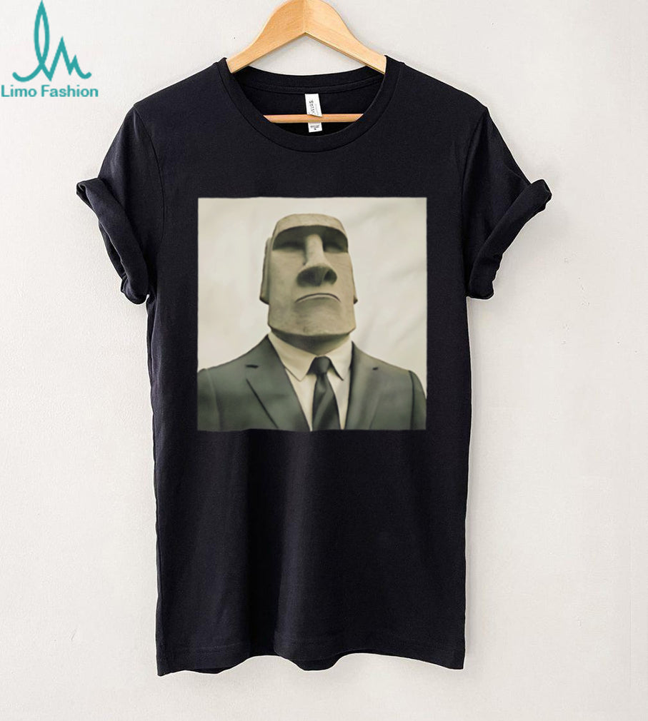 Moai Statue in a Suit Meme Easter Island T Shirt