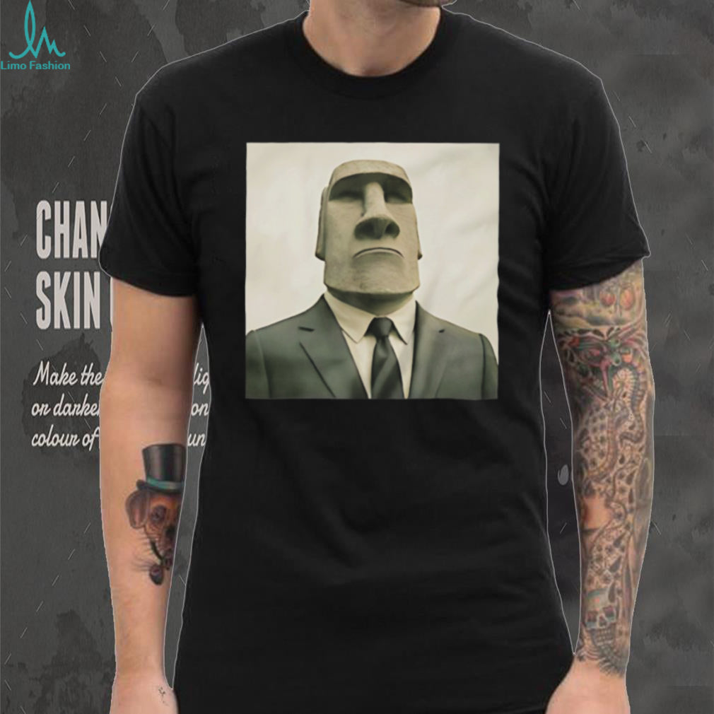 Moai Statue in a Suit Meme Easter Island T Shirt