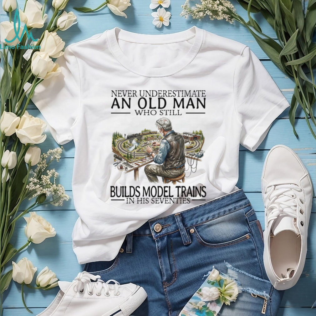 Model Train Enthusiast Old Man Hobbyist Graphic Shirt