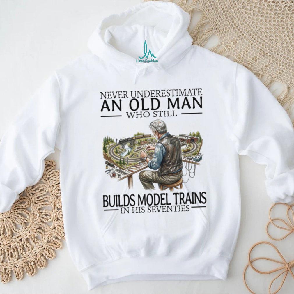 Model Train Enthusiast Old Man Hobbyist Graphic Shirt