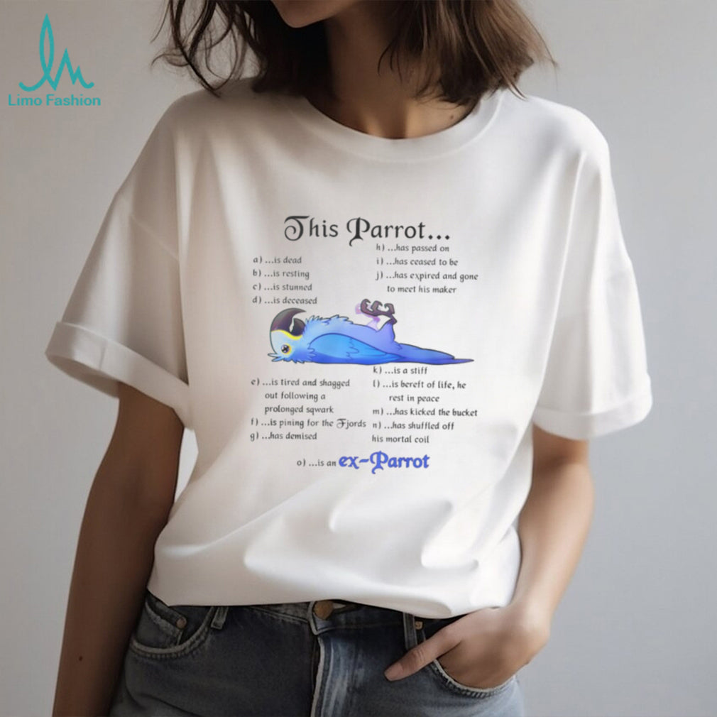 Monty Python Dead Parrot Sketch “Ex Parrot” Funny Quote T Shirt
