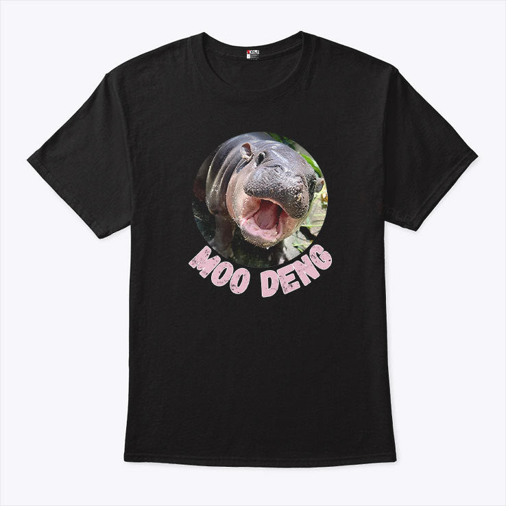 Moo Deng Bouncy Pig In Thai Picture The Cute Baby Hippo Shirt