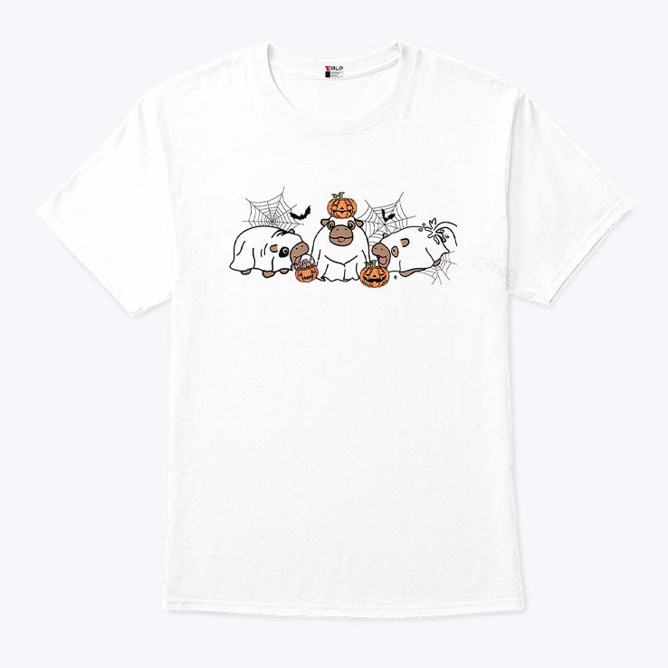 Moo Deng Ghost Halloween T Shirt