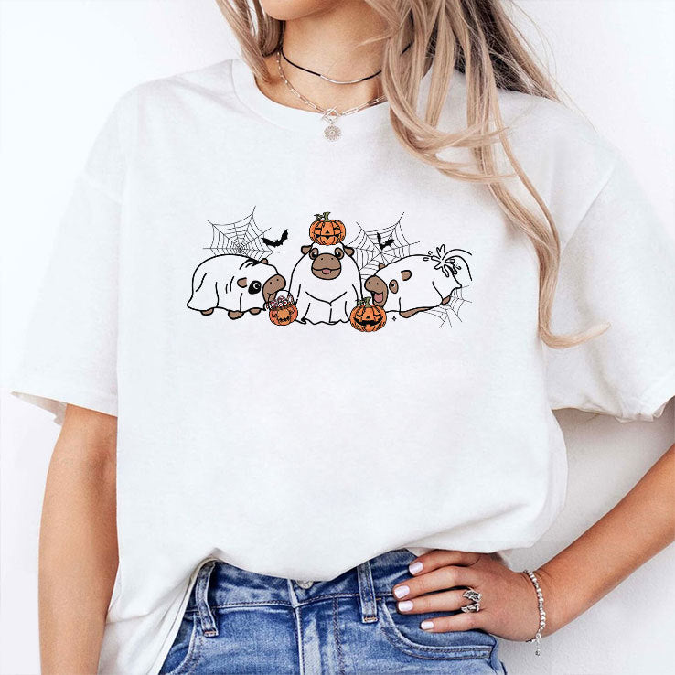 Moo Deng Ghost Halloween T Shirt