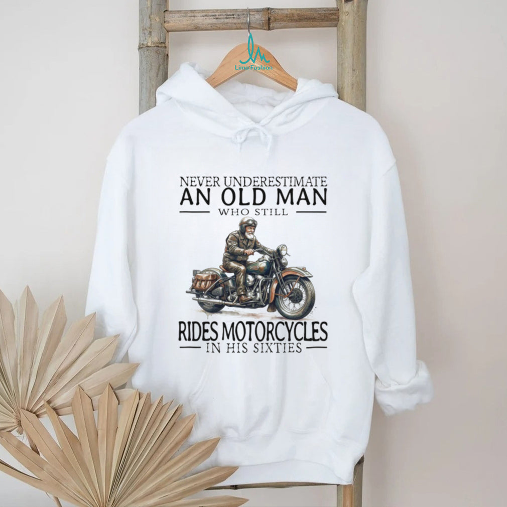 Motorcycle Biker Old Man in His Sixties Retro Rider T Shirt