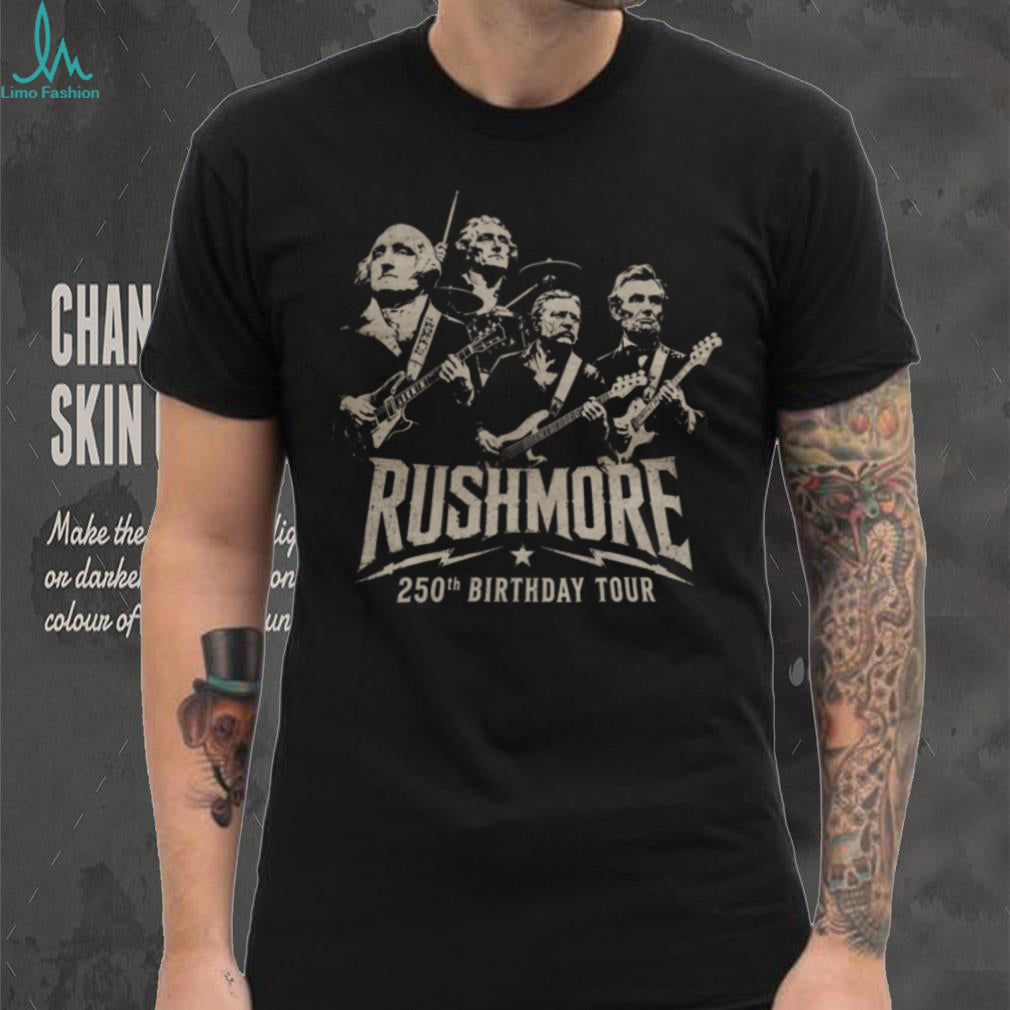 Mt Rushmore Presidents 250th Birthday Rock Band Vintage Style Shirt