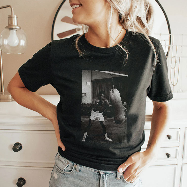 Muhammad Ali 60s Training Boxing Punches On Punching Bag T Shirt