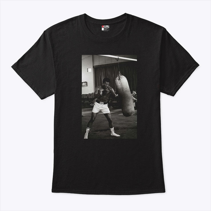 Muhammad Ali 60s Training Boxing Punches On Punching Bag T Shirt