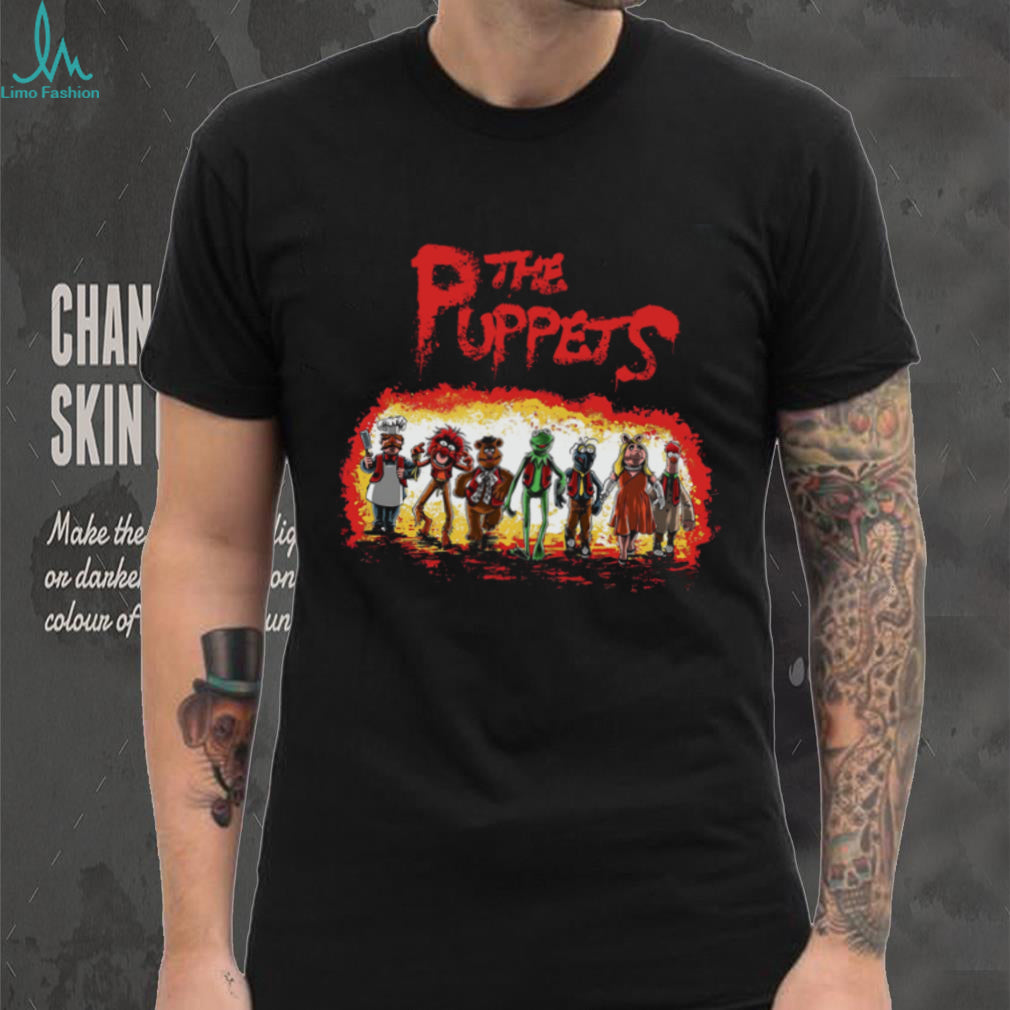 Muppets Gang Vintage Horror Movie Poster Style Graphic T Shirt