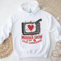 Murder Show Love Language Vintage TV and Knife Graphic Tee