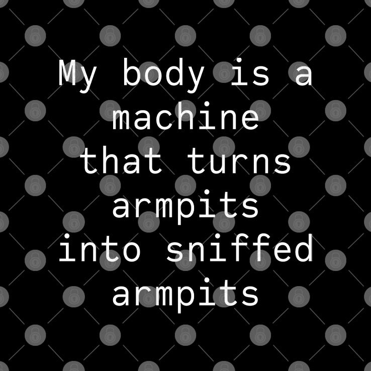 My Body Is A Machine That Turns Armpits Into Sniffed Armpits T Shirt