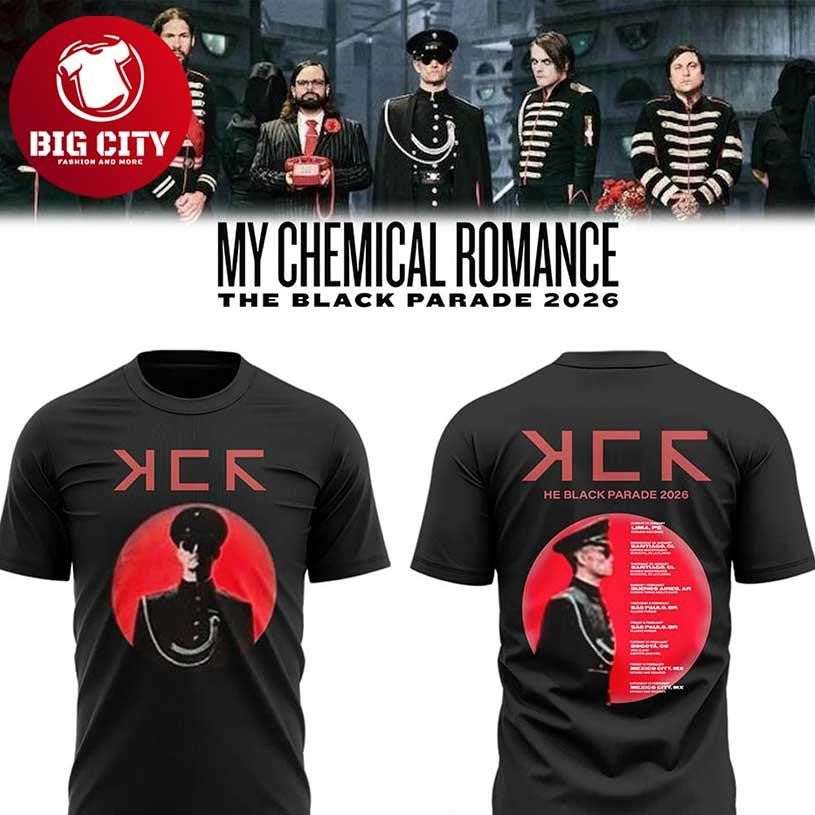 My Chemical Romance 2026 The Black Parade Schedule Tour Two Sided Shirt