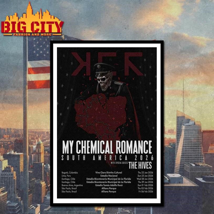 My Chemical Romance South America 2026 Tour Poster Shirt